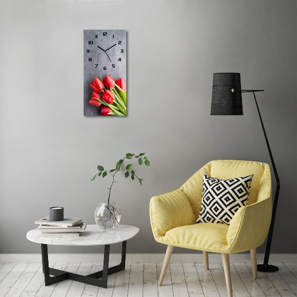 Téglalap alakú üvegóra Piros tulipánok