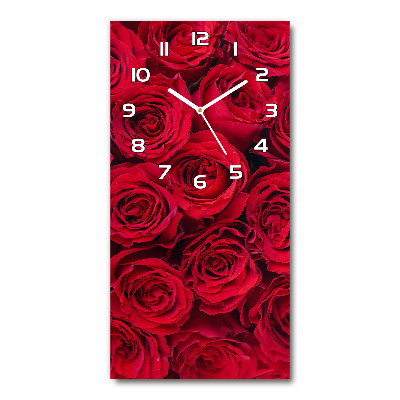Négyszögletes fali üvegóra Vörös rózsa