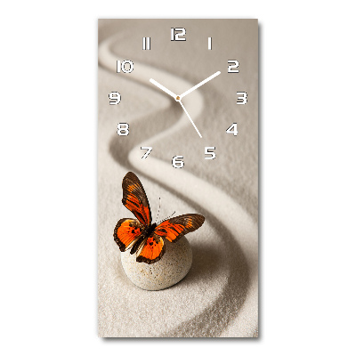 Téglalap alakú üvegóra Zen kő és pillangó