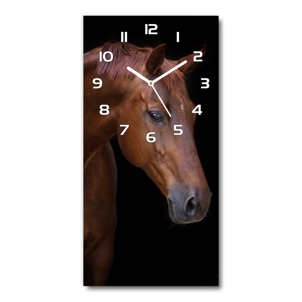 Négyszögletes fali üvegóra Barna ló