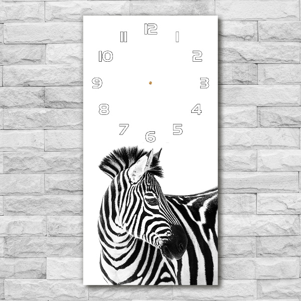Négyszögletes fali üvegóra Zebra hó