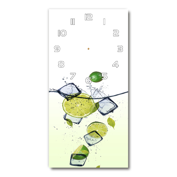 Négyszögletes fali üvegóra Limes és jég