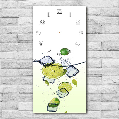 Négyszögletes fali üvegóra Limes és jég