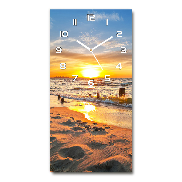 Négyszögletes fali üvegóra Sunset tengeren