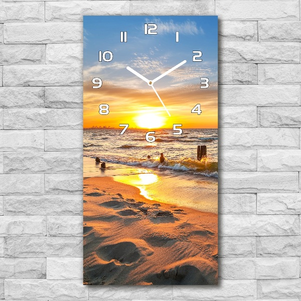 Négyszögletes fali üvegóra Sunset tengeren