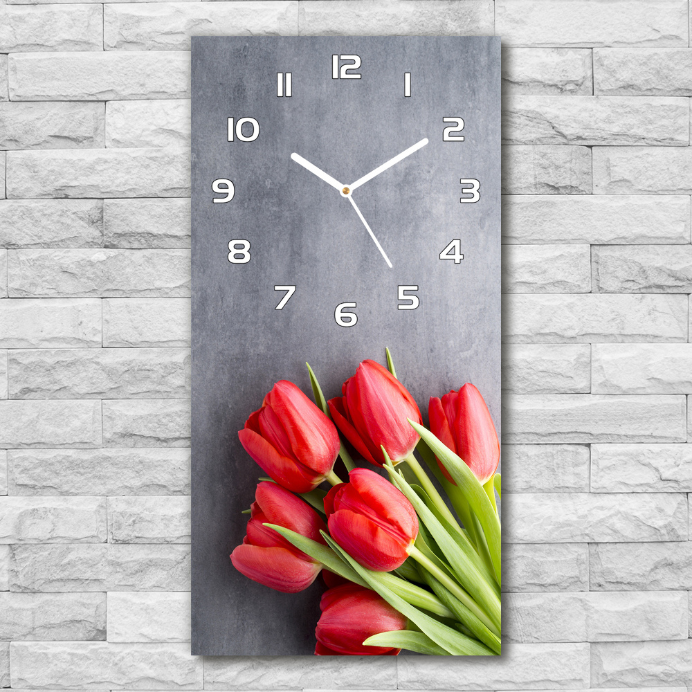 Téglalap alakú üvegóra Piros tulipánok