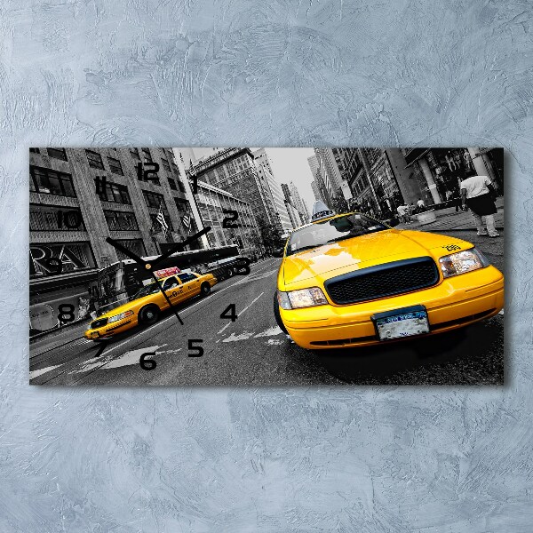 Négyszögletes üvegóra vízszintesen New york taxi