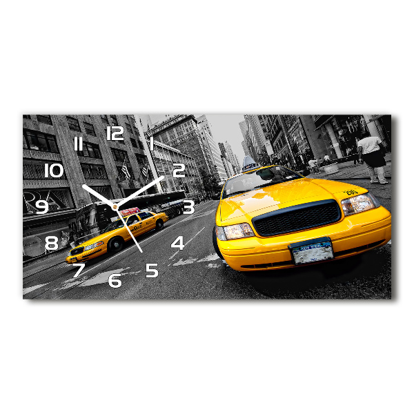 Négyszögletes üvegóra vízszintesen New york taxi