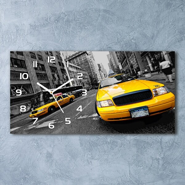 Négyszögletes üvegóra vízszintesen New york taxi