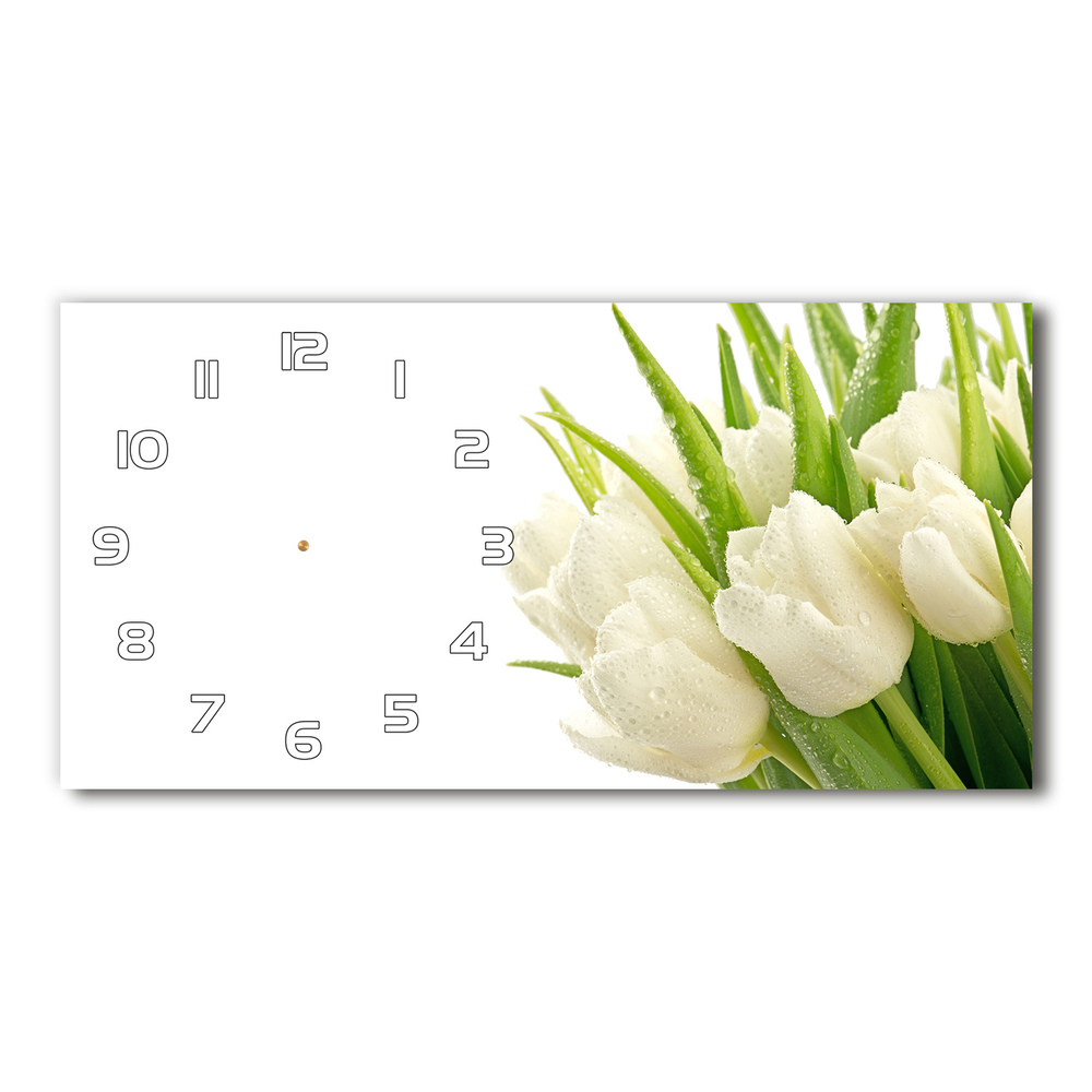 Vízszintes üvegóra Fehér tulipán