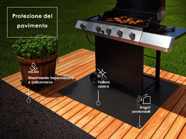Grill alátét félgömbölyű alakú 100x100 cm-es kivitelben
