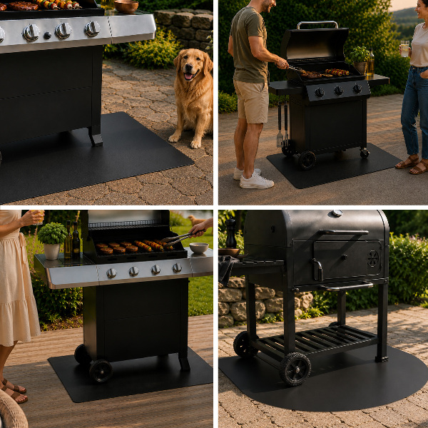 Fém grill alátét téglalap alakú 100x80 cm-es kivitelben