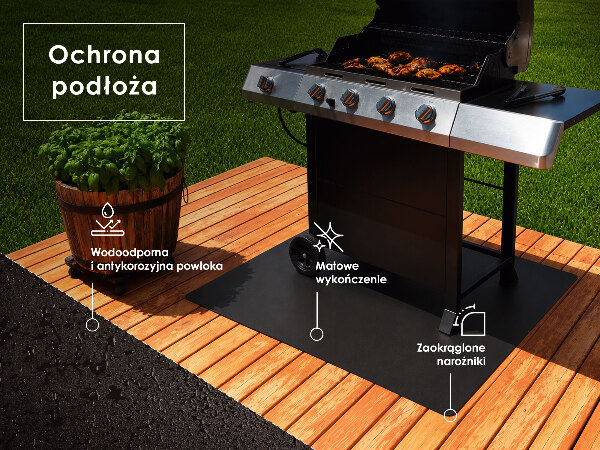 Fém grill alátét téglalap alakú 100x80 cm-es kivitelben