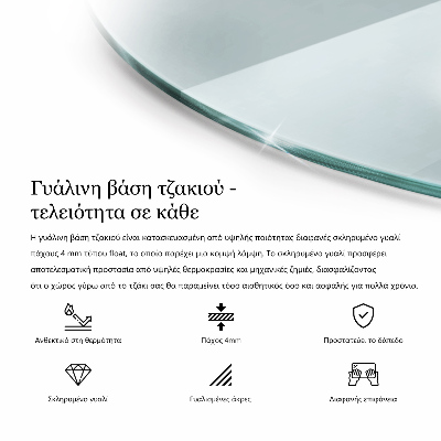 Kandalló alátét üveg kerek átlátszó