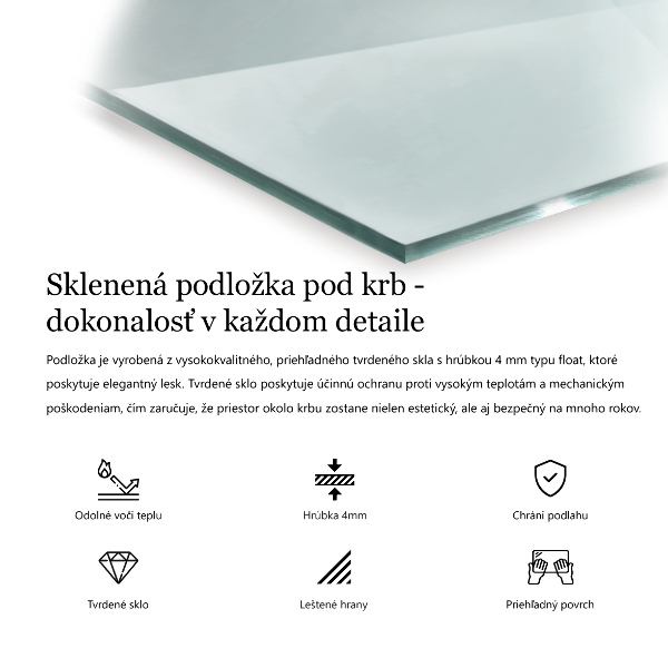 Hatszögletű kandalló üveg alátét átlátszó