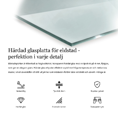 Hatszögletű kandalló üveg alátét átlátszó