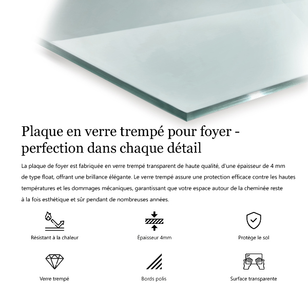 Hatszögletű kandalló üveg alátét átlátszó