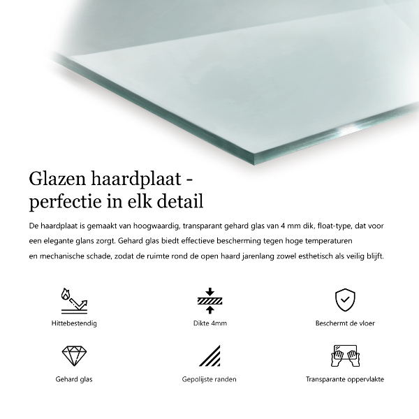 Hatszögletű kandalló üveg alátét átlátszó