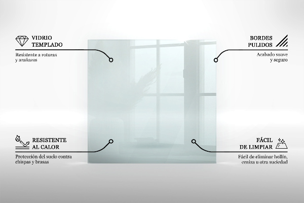 Hatszögletű kandalló üveg alátét átlátszó