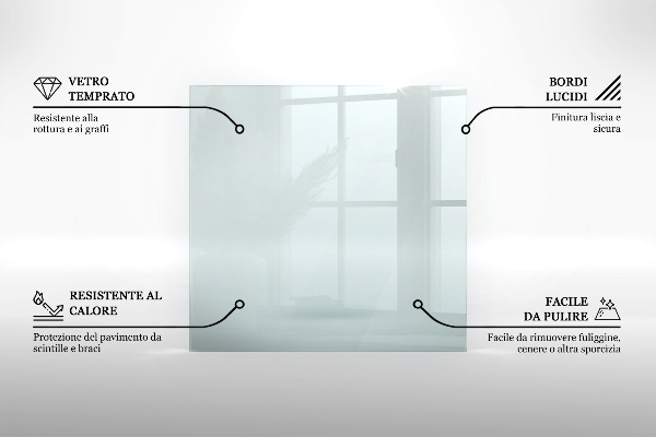 Hatszögletű kandalló üveg alátét átlátszó