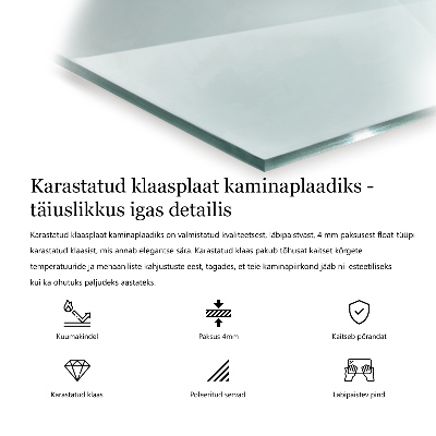 Hatszögletű kandalló üveg alátét átlátszó