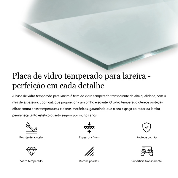 Hatszögletű kandalló üveg alátét átlátszó