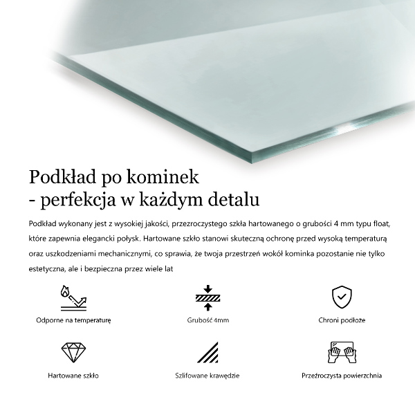 Hatszögletű kandalló üveg alátét átlátszó