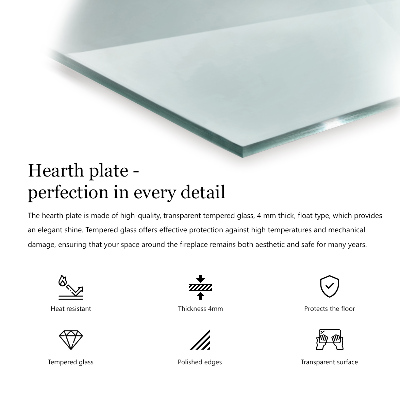 Hatszögletű kandalló üveg alátét átlátszó