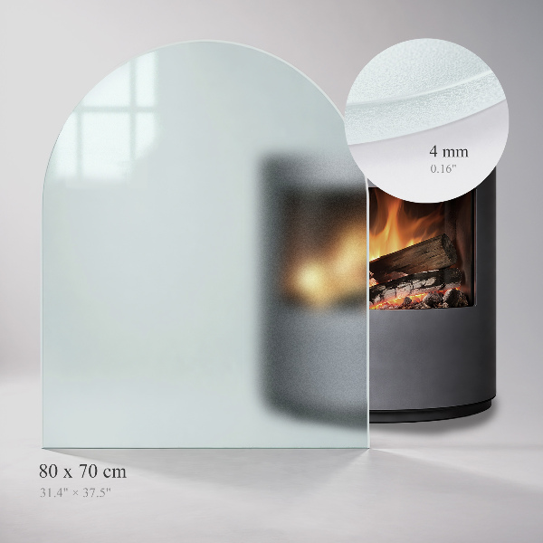 Félovális alakú üveg kandalló alátét Félig áttetsző optikai hatással