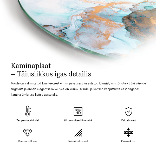 Kerek üveg alátét kandallóhoz Geometria három dimenzióban
