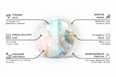 Kerek kandalló üveg alátét Absztrakt felhőformák szilárd anyagokban