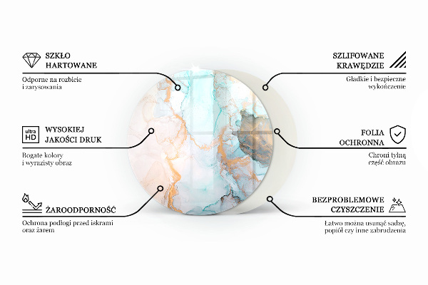 Kerek kandalló üveg alátét Hatásos betonszerkezet