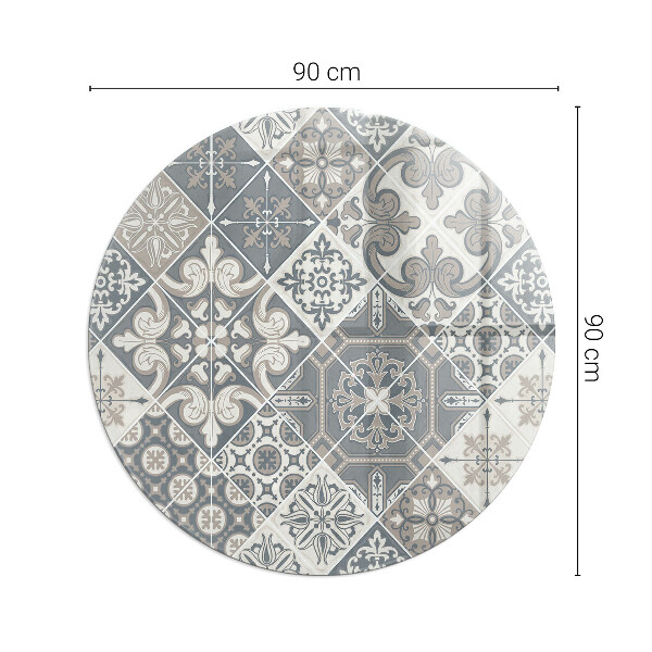 Kör alakú üveg kandalló alátét Mozaikdíszek elrendezése