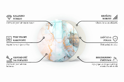 Kör alakú üveg kandalló alátét Kő szerkezeti minta