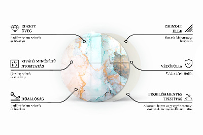Kerek kandalló üveg alátét Háromdimenziós alakzatok mintázata
