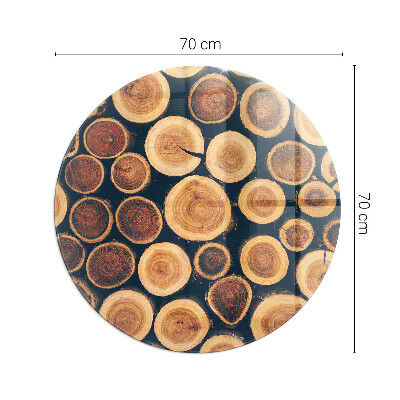 Kör alakú üveg kandalló alátét Fa keretes doboz