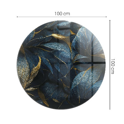 Kerek kandalló üveg alátét Stílusos levelek a szerkezetben