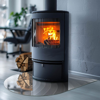 Félköríves üveg alátét kandallóhoz Finom formájú hullámok