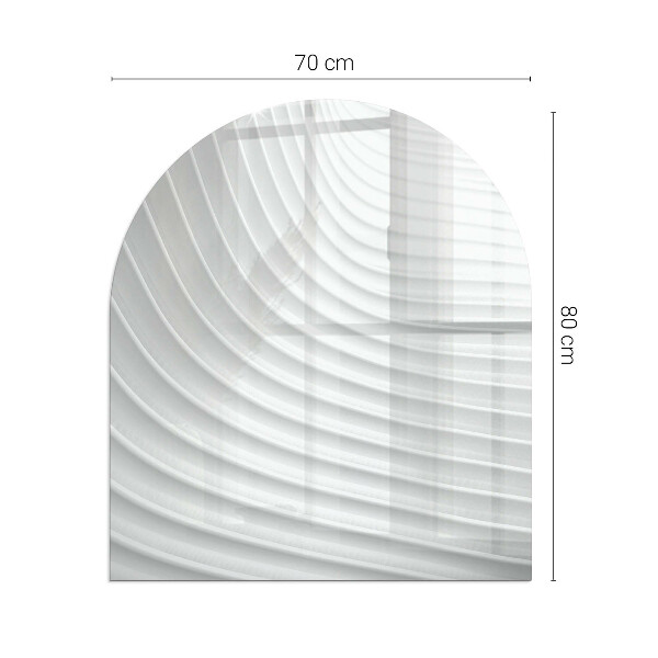 Félköríves üveg alátét kandallóhoz Finom formájú hullámok