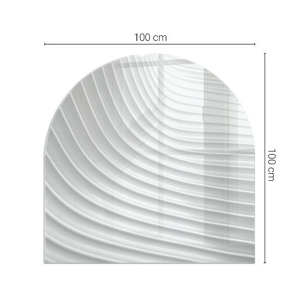 Félköríves üveg alátét kandallóhoz Finom formájú hullámok