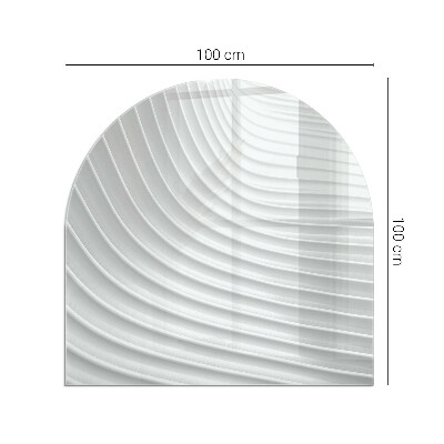 Félköríves üveg alátét kandallóhoz Finom formájú hullámok