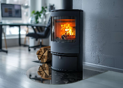 Félovális kandalló üveg alátét Absztrakt felhőformák szilárd anyagokban