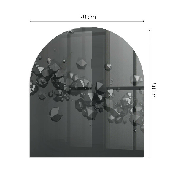 Félovális kandalló üveg alátét Absztrakt felhőformák szilárd anyagokban