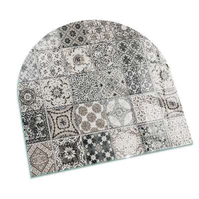 Félovális kandalló alátét Csempézett dekoratív minták