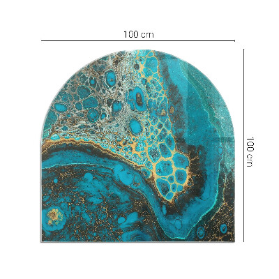Félovális kandalló alátét Organikus minta absztrakt stílusban