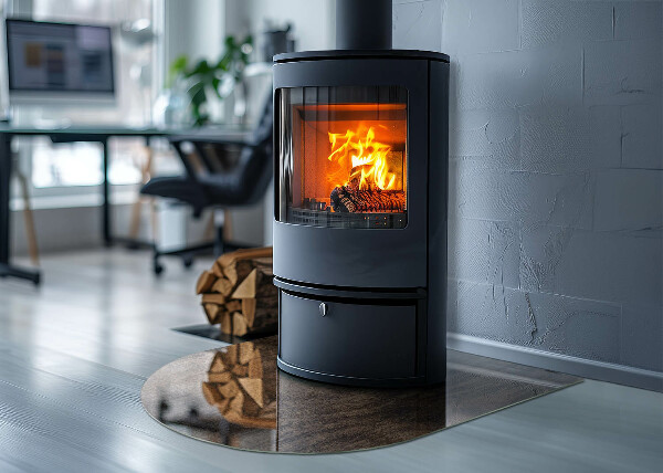 Félovális kandalló alátét Fenyőfa minta