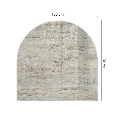 Félovális kandalló alátét Természetes világos fa minta