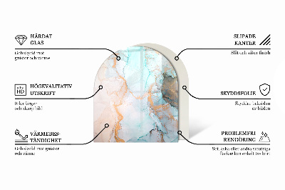 Félköríves üveg alátét kandallóhoz Nyers betonminta