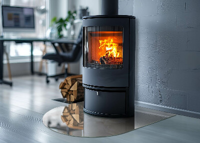 Félovális kandalló üveg alátét Márvány organikus motívum