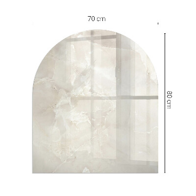 Félovális kandalló üveg alátét Márvány organikus motívum